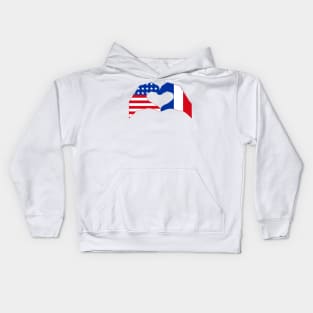 We Heart USA & France Patriot Flag Series Kids Hoodie